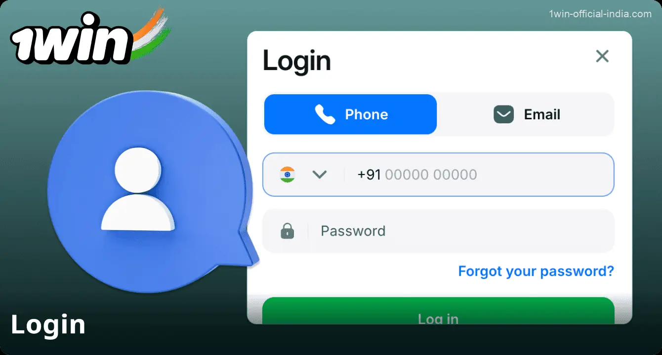 Log in to your account on the 1Win website in India